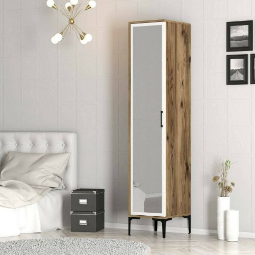 Armadio noce e bianco slim 40x201h cm - Asfodelo