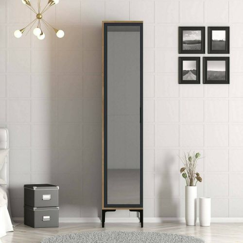 Armadio noce e nero slim 40x201h cm - Asfodelo