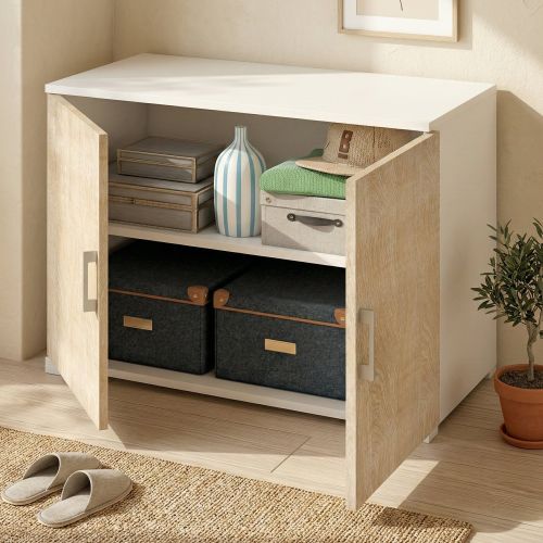 Armadio rovere e bianco 2 ante 90x66h cm - Serafinito