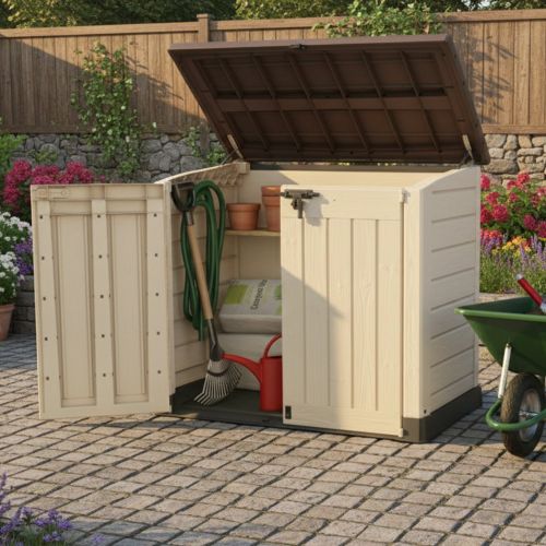Armadio terrazzo 2 ante beige 145x125h cm - Hinton