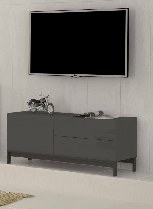 Base TV antracite lucido 110x40x47h cm in legno - Azad