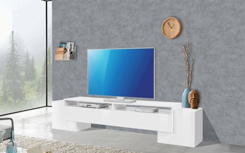 Base TV bianco lucido 210x45x45h cm 3 ante - Amis