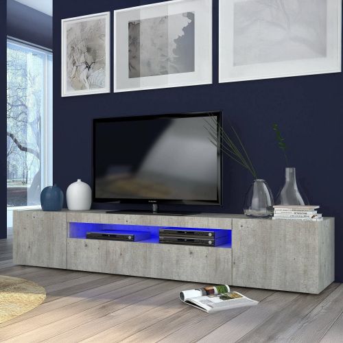 Base TV cemento 200x40x37h cm 3 ante - Amore