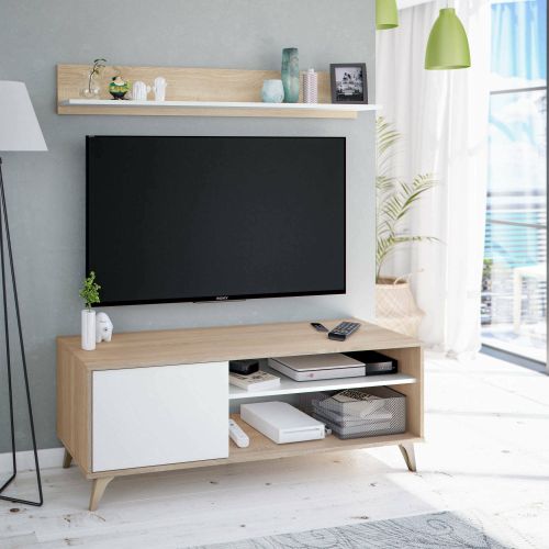 Base TV rovere 135x40x50h cm in legno - Amerino