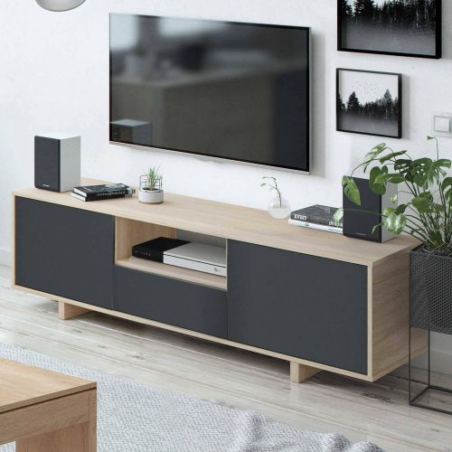 Base TV rovere 150x41x46h cm 3 ante - Andalusia