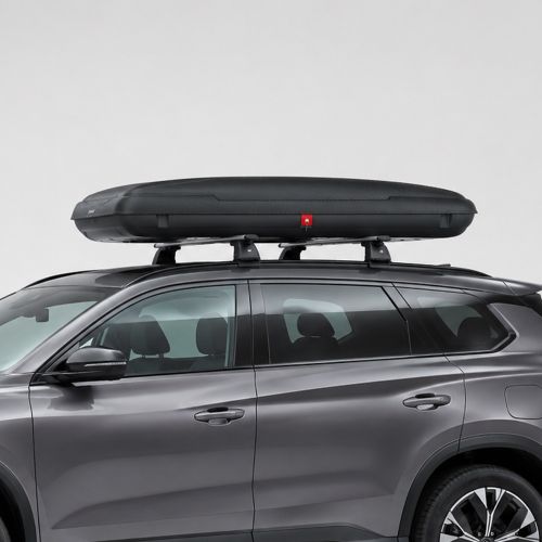 Baule Auto Nero Finitura Effetto Carbonio Capacità 430 l, 75 kg, Apertura a Ribalta Made in Italy - Chivin