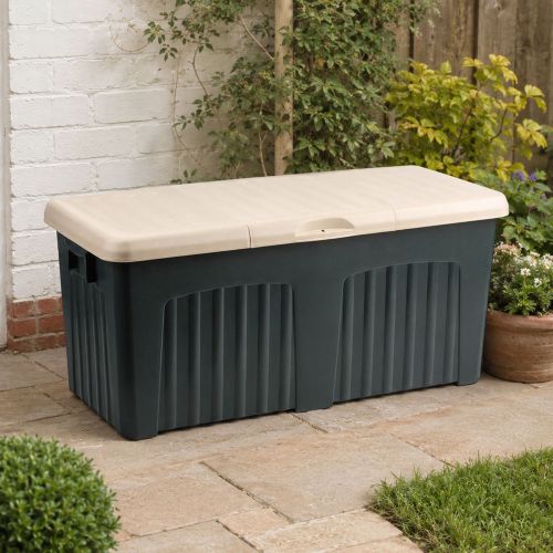 Baule da esterno resistente 57x125x56h cm grigio - Asco