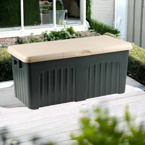 Baule Foligno, Contenitore portaoggetti multiuso, Baule moderno, 100% Made in Italy, 125x57h56 cm, Verde