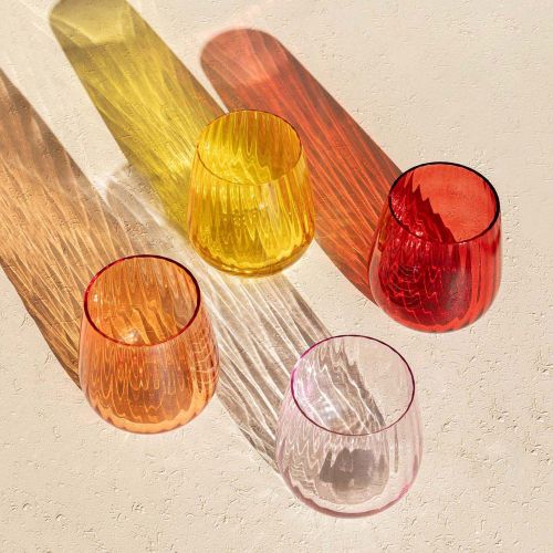 Bicchieri Arancione 450 ml Adatto per Lavastoviglie, - Nigara