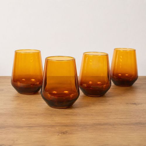 Bicchieri Giallo blu set da 4 425 ml Colore Struttura blu, - Nesale