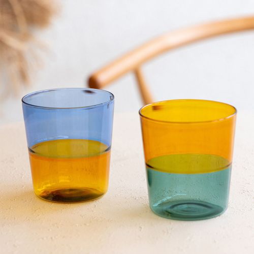 Bicchieri Giallo Verde 320 ml Colore Struttura Verde, Adatto per Lavastoviglie - Nigani