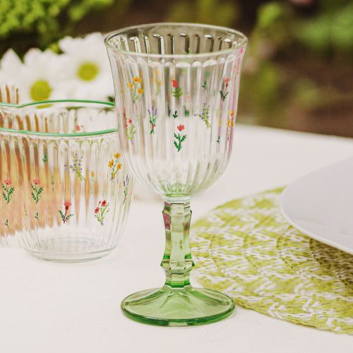 Bicchieri Trasparente Multicolore set da 4 240 ml Colore Struttura Multicolore, - Nenosi