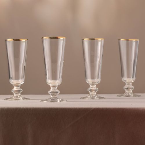 Bicchieri Trasparente oro set da 4 180 ml Colore Struttura oro, - Nesivano