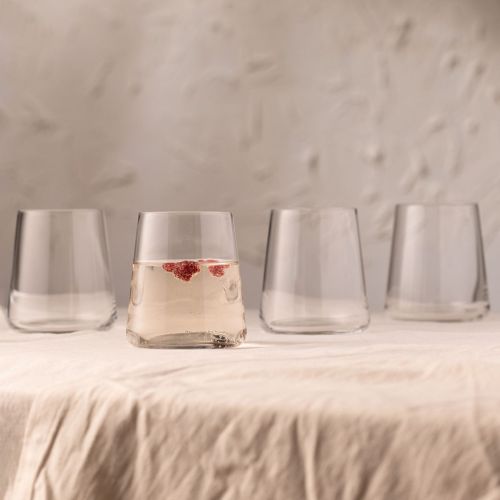Bicchieri Trasparente set da 4 420 ml Adatto per Lavastoviglie, - Nenaso