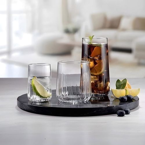 Bicchieri Trasparente set da 6 360 ml Adatto per Lavastoviglie, - Pata