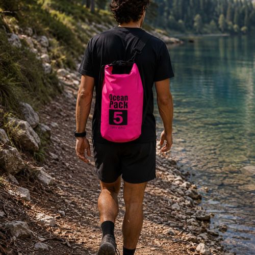 Borsa Impermeabile Rosa Fuxia Capacità 5 lt Sfumatura Colore Struttura Fuxia - Seniliri