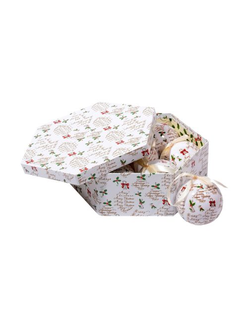 Box 7 sfere natalizie, bianco