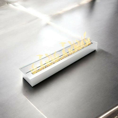 Bruciatore Argento Combustibile Bioetanolo Ecoflame Installazione Incasso, Adatto per Camino - Andrano