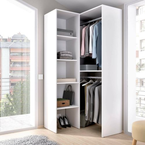 Cabina armadio angolare 5 ripiani bianca 79x185h cm - Arpagone