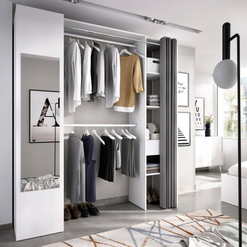 Cabina armadio classica bianca e antracite 177x205h cm - Aru