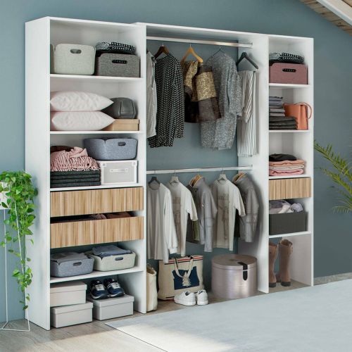 Cabina armadio classica bianca e rovere 196x187h cm - Ary