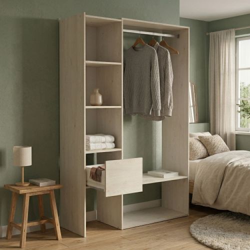 Cabina armadio con ripiani regolabili rovere 119x183h cm - Tsuruhime
