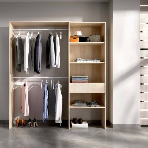 Cabina armadio con ripiani regolabili rovere 160x187h cm - Fauno