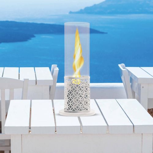 Caminetto a bioetanolo da tavolo 20x20x49h cm nero e oro - Alme
