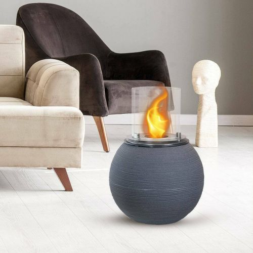 Caminetto a bioetanolo da tavolo 40x40x54h cm grigio scuro - Alliste