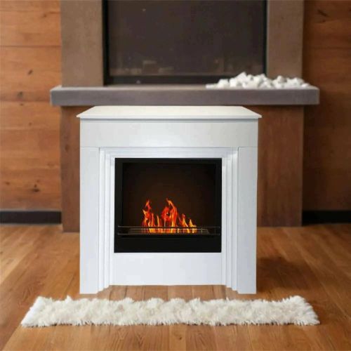 Camino a Bioetanolo Bianco Capacità 1.8 lt Superficie Riscaldabile 30 m2 96x35x96h cm, Potenza (kw) 3.4 Made in Italy - Kinsasa