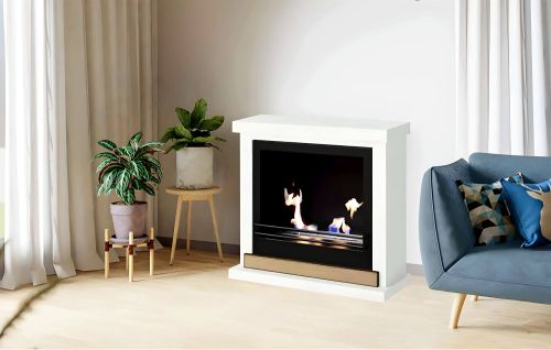 Camino a bioetanolo da pavimento 24x75x68h cm bianco - Arenzano