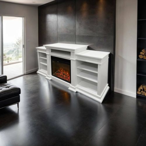 Camino elettrico Aramengo, 179x48 h81 cm, Bianco