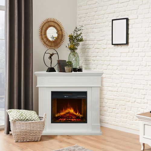 Camino Elettrico Bianco Superficie Riscaldabile 30 Potenza (kw) 0.9-1.8 110x63x102h cm, Indoor - Treviolo