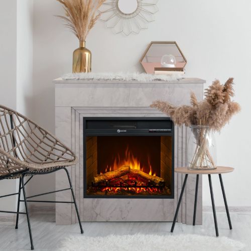Camino Elettrico Bianco Superficie Riscaldabile 30 Potenza (kw) 0.9-1.8 96x35x96h cm, Indoor - Volla