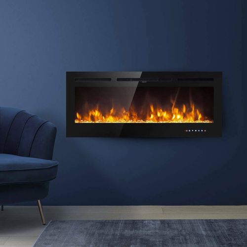 Camino elettrico Potoprens, 14x102 h55 cm, Nero