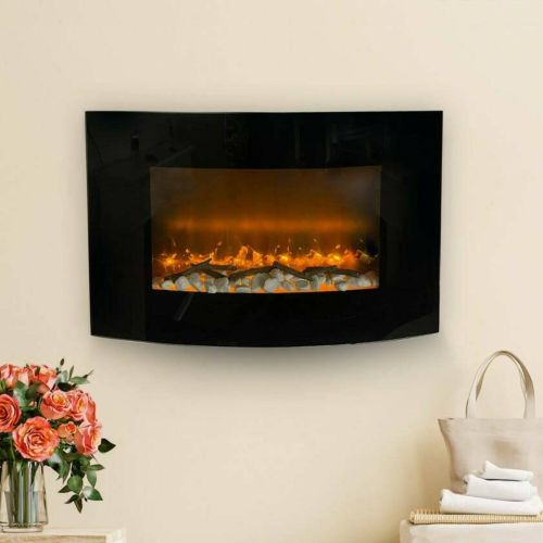 Camino elettrico Stockholm, 14x89 h56 cm, Nero