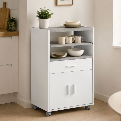 Carrello Akea, 59x40h92 cm, Bianco