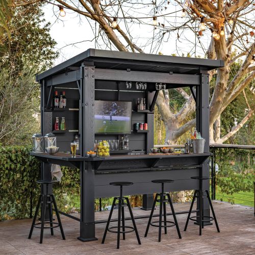 Casetta da Giardino Marrone Noce Chiosco bar Sfumatura Colore Struttura Noce 230x200x238h cm, - Ketchum