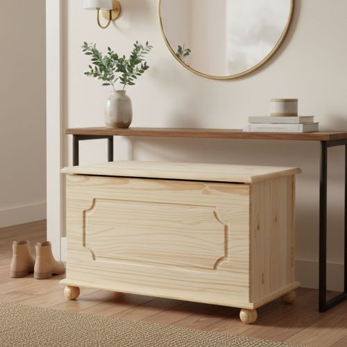 Cassapanca Marrone Naturale 89x53x47h cm - Tires
