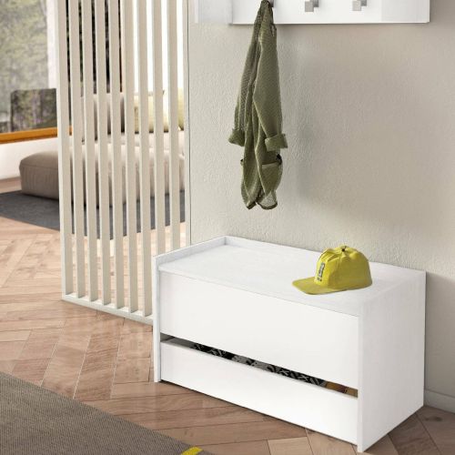 Cassapanca moderna porta scapre in legno 90x40x46h cm bianca - Sogno