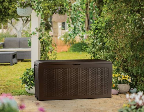 Cassapanca outdoor piccola 116x44x57h cm marrone - Kingston