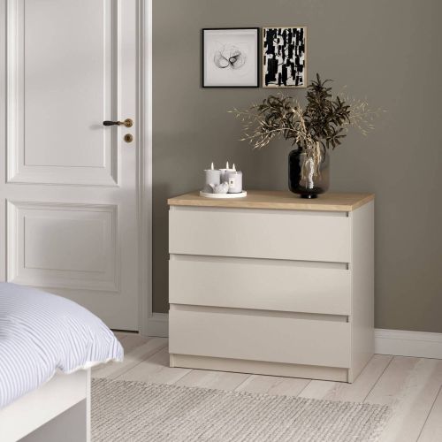 Cassettiera 3 cassetti beige 77x70h cm - Vistara