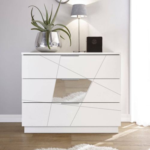 Cassettiera 3 cassetti bianca 104x85h cm - Nilam
