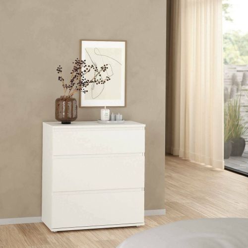 Cassettiera 3 cassetti bianca 76x83h cm - Aski