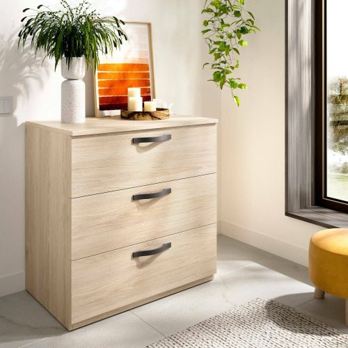 Cassettiera 3 cassetti rovere 70x72h cm - Alic