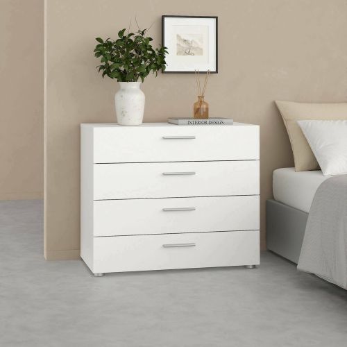 Cassettiera 4 cassetti bianca 80x68h cm - Arwen