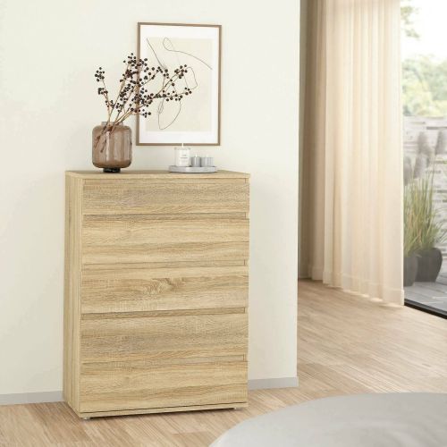 Cassettiera 5 cassetti quercia 76x106h cm - Arriba
