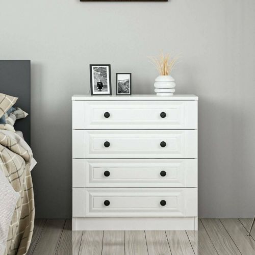 Cassettiera Bianco 7 Cassetti Apertura Scorrevole 72x42x77h cm, Chiusura Scorrevole - Gardo