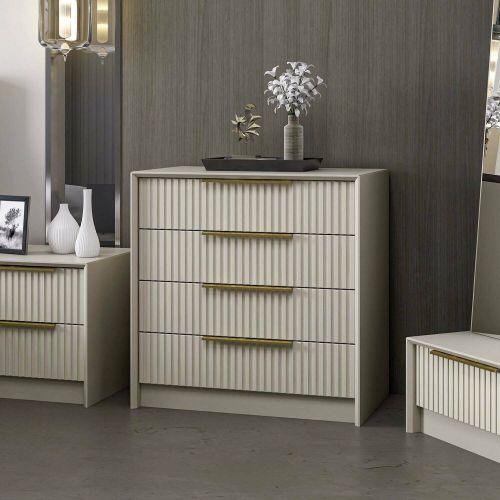 Cassettiera con maniglie cemento 72x77h cm - Fanoos