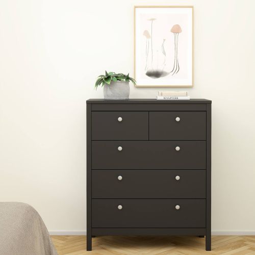 Cassettiera con maniglie nera 82x98h cm - Nicholas